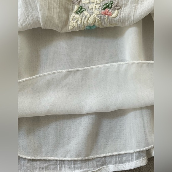 Hazel Anthropologie Boho Women’s Floral Embroidered Blouse Small Cottagecore - Picture 9 of 12